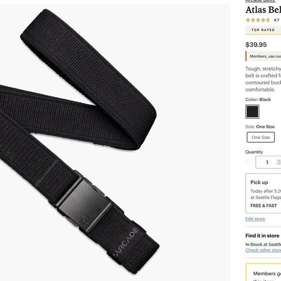 Black Belt with Buckle - Picture 8 of 8